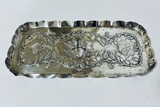 Large Antique Victorian Solid Sterling Silver Pin Tray Dressing Table 1896