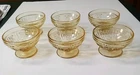 Federal Depression Glass Amber Sharon Cabbage Rose Sherbet Dishes VTG Set of 6
