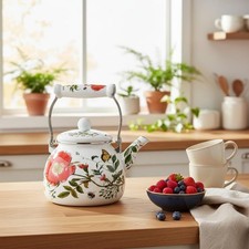 Enamel Kettle Decorative Kitchen Accent Kitchenware Easy to Clean for Stovetop