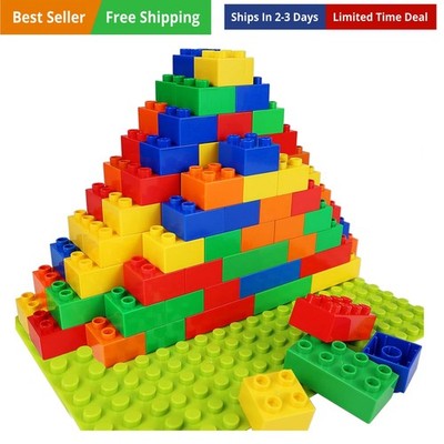 101-Piece Building Blocks Set for Toddlers - Jumbo Toy Blocks in 5 Colors for...