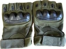 Tactical Fingerless Green Gloves Knuckle Protection Military Training Hunting