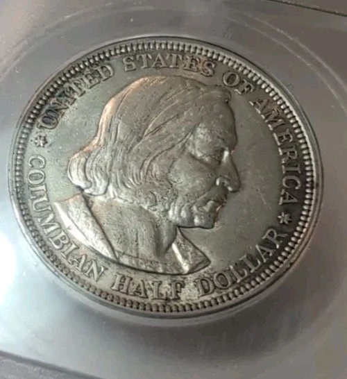 1893 Columbian Silver Commemorative Half Dollar 50C ICG AU Quality - Image 3 of 4