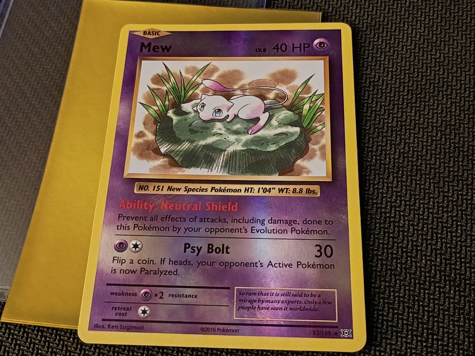 Pokémon Mew TCG 2016 XY Evolutions Reverse Holo Rare Card 53/108 NM
