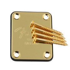 Electric Guitar Neck Plate For Fender Strat Tele Style Fender Seal Logo Gold