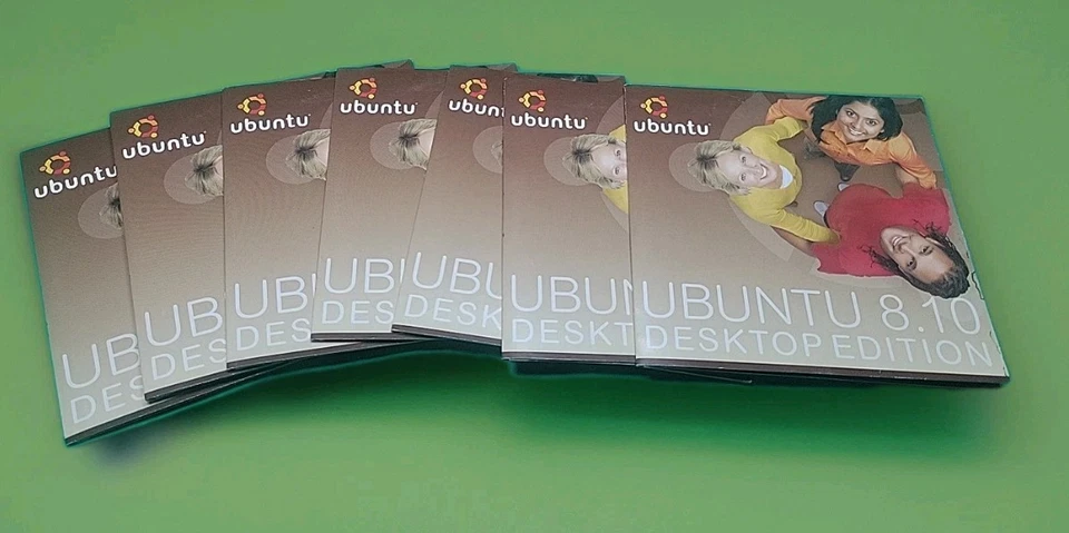 Rare Vintage Ubuntu 8.10 Desktop Edition Official Live CD's lot of 7 NEW - Image 2 of 4