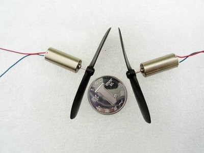 2pcs 3.7V 50000RPM 7x16mm Coreless Motor w/ Propeller For RC Airplane&Helicopter