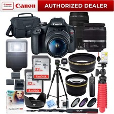 Canon EOS Rebel T7 DSLR Camera w 18-55mm IS II  75-300mm III Double Zoom Bundle