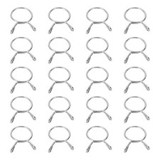 20Pcs 22mm ID 25.1mm OD Fuel Line Hose Clips Spring Clips Clamps Silver