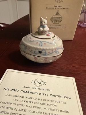 Lenox  The 2007 Charming Kitty Easter Egg  BRAND NEW IN BOX