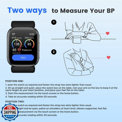 #ad Blood Pressure Watch 1.95#x27;#x27; Blood Pressure Monitor with Air Pump Cuff Smart... $189.99