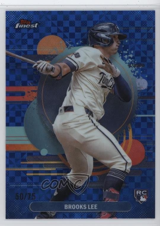 2025 Topps Finest Uncommon Blue Checkerboard Refractor /75 Brooks Lee #163 pe8