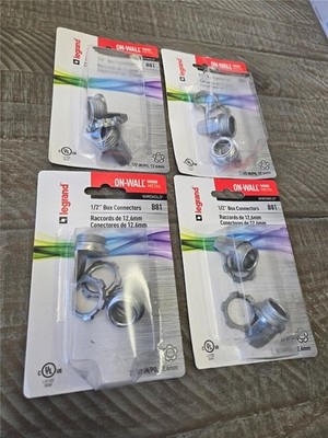 = Lot of 4 Legrand On-Wall 1/2'' Box Connectors B81 Wiremold Easy To Install NEW