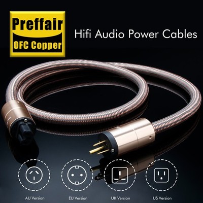 Preffair high fidelity audio power cord audiophile high-end AMP power cord
