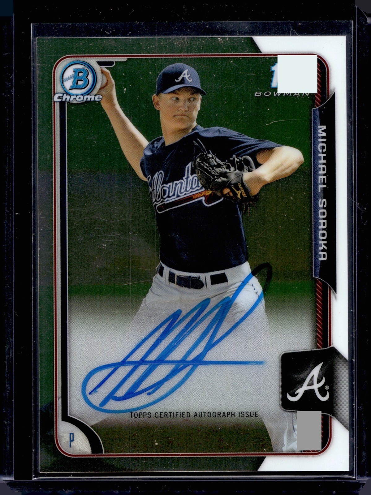 2015 Bowman Draft #BCA-MS Michael Soroka Chrome Draft Pick Auto Braves A05