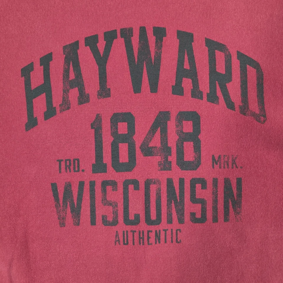 Sudadera De Colección MV Sport Pro Tejido Para Hombre XL Roja Hayward Wisconsin Spellout Foto 4 de 4