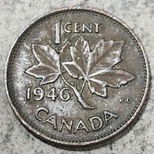 CANADA 🇨🇦 ONE (1) CENT COIN 1946 (KING GEORGE VI)