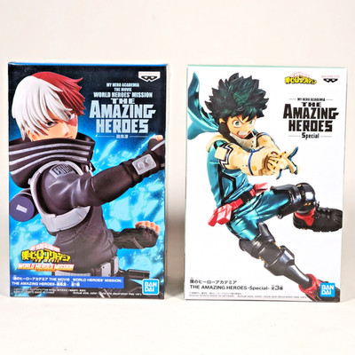 Banpresto My Hero Academia Lot: Shoto Todoroki and Izuku Midoriya Anime Figures