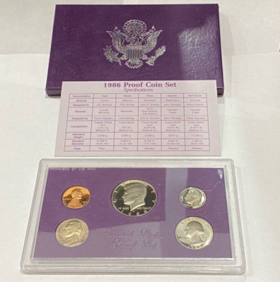 1986-S Mint Proof Set United States US Original Packaging Box