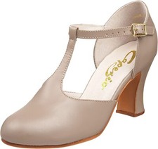 Capezio Chorus Character 100 Leather Closed Toe T-Strap 7W Bag 1/2 OFF 280