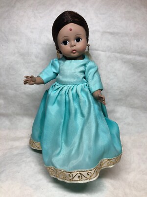 8  Vintage Madame Alexander Bent Knee Walker  India  Beautiful Pale Blue Sari #8