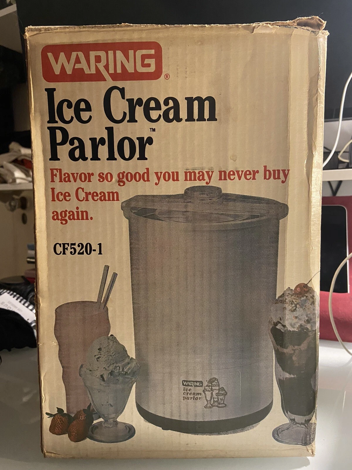 Waring Ice Cream Parlor Maker Vintage CF510‐1 White-Ice Cream, Yogurt, Sherbet