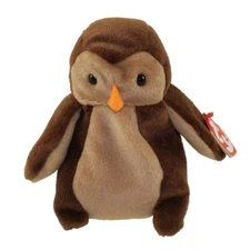 TY Beanie Baby - HOOT the Owl (4th Gen hang tag) (5 inch) - MWMTs Stuffed Animal