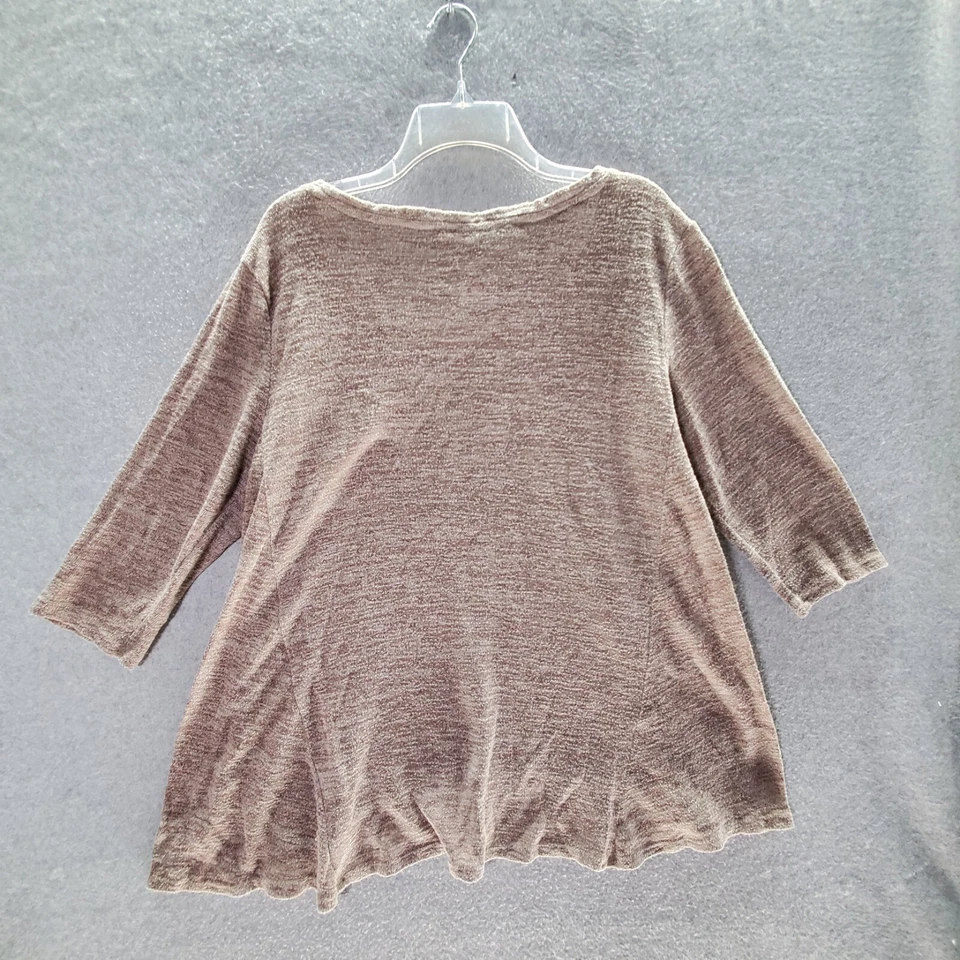 NY & C женщин свитер XL коричневый туника трапециевидный 3/4 рукав декольте пуловер Flowy - Изображение 4 из 4