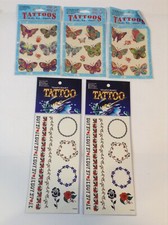 Unbranded Temporary Tattoos lot 5 pks belly button roses butterflies vines