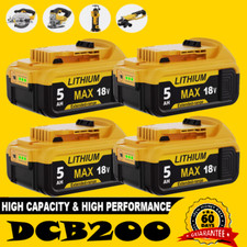 Pack For DeWalt 20V 20 Volt Max XR 5.0AH Lithium-Ion Battery DCB206-2 DCB205-2
