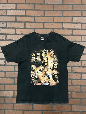 WWE Raw T-Shirt Superstars & Legends  Large Rare Vintage 2007 ECW Smackdown