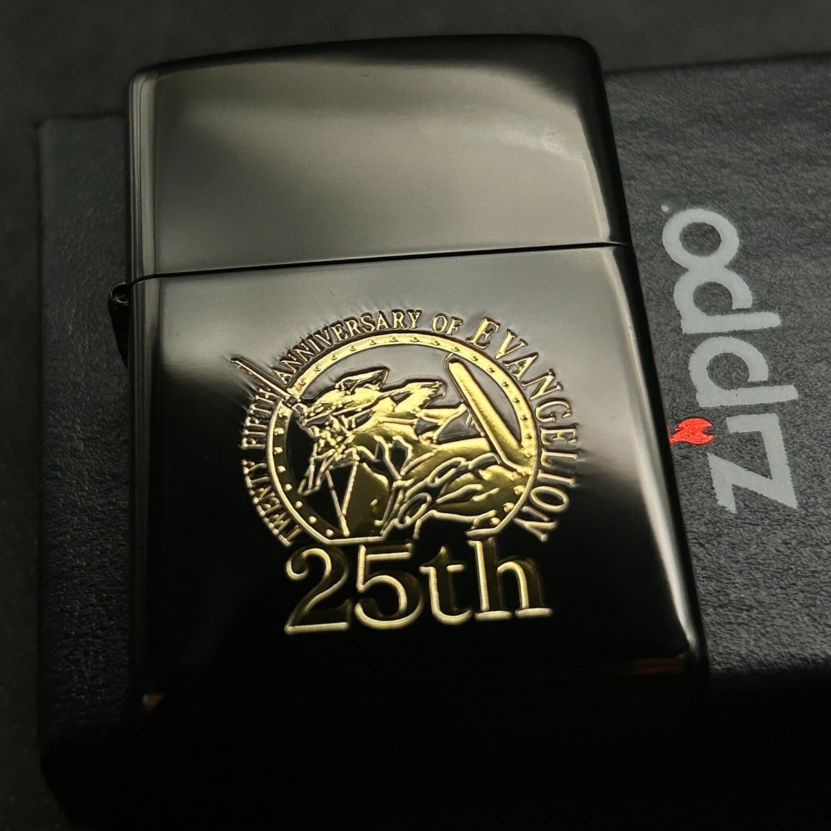 Zippo Oil Lighter Evangelion 25th Anniversary Black Gold Limited