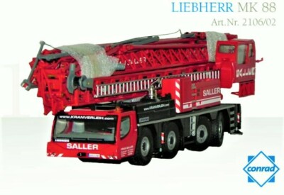 Conrad 2106-04 Liebherr MK88 Construction Crane - Saller - 1/50 Die-cast New MIB