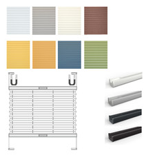 Avvolgibile pieghevole plissettato senza foratura montaggio su misura da incollare in piega vetro 8 colori