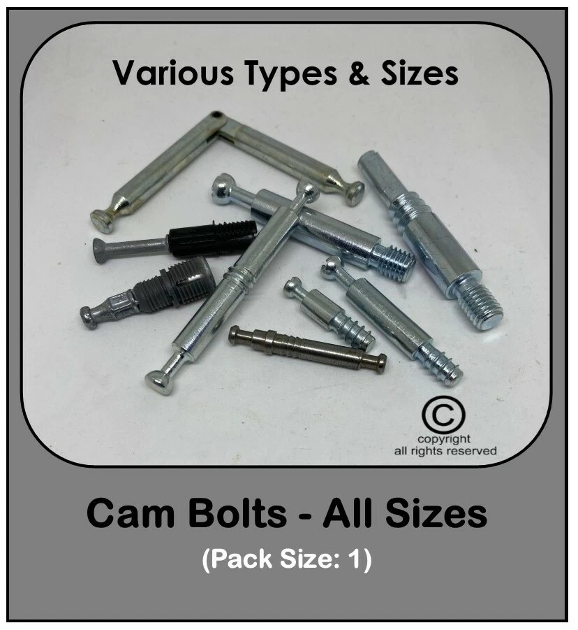 ALL MM Cam Bolt Fixing Fittings Spare Parts 24mm 34mm 49mm 52mm