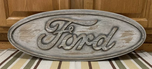 Ford Sign Wood Wall Decor Garage Truck Car Vintage Style Gas Oil Bar Pub Parts