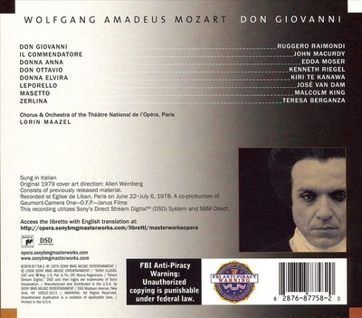 LORIN MAAZEL / RUGGERO RAIMONDI MOZART: DON GIOVANNI NEW CD