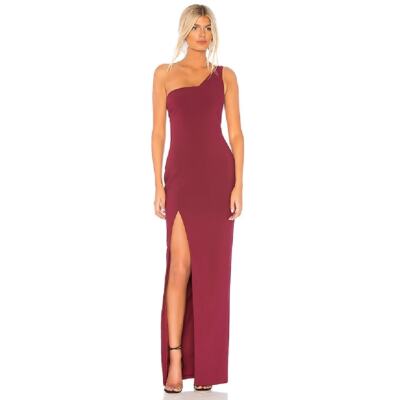 Likely Briar One Shoulder Full Length Gown In Zinfandel NWT Womens Size 12