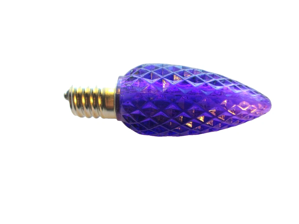 25 NEW LED C9 PURPLE FACETED BULBS, COMMERCIAL GRADE, 120V AZ, E17 BASE, 9369182 - Image 3 of 4