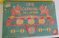 Vintage Crib Carnival plastic action Toy Stahlwood MFG NY box 1950's For Crib