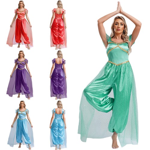 Costume cosplay donna principessa indiana araba danza del ventre tutina pagliaccetto - Foto 4 di 59