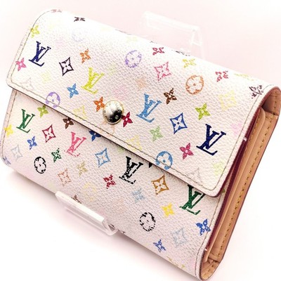 Louis Vuitton Monogram Multicolor rare model Portefeuille Alexandra Wallet Blanc