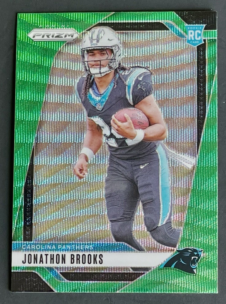 2024 Panini Prizm Jonathon Brooks Rookie Green Wave Prizm RC #357 Panthers