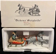 Dept 56 Heritage Village "DICKENS SLEIGH RIDE" Porcelain Retired # 65110