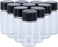 10 Pack 5ml Mini Clear Glass Vials with Plastic Screw Caps for Essential Oils