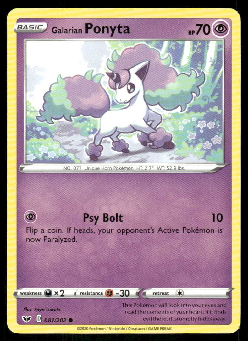 Pokemon Galarian Ponyta 081/202 Sword & Shield C NM/M