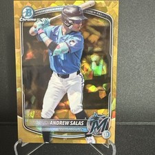 2025 Topps Bowman Chrome Draft Sapphire Gold #3/50 Andrew Salas Marlins 