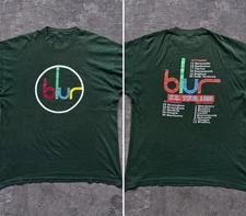 Blur UK Tour 1995 Retro style 2 side short sleeve T shirt Unisex Men Women