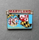 MARYLAND FREE STATE 1788 MAP FLAG LAPEL PIN BADGE 1 INCH