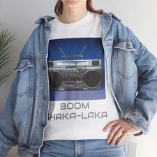Retro Boom Box Tee, Music Lovers Casual Shirt, BOOM SHAKA-LAKA