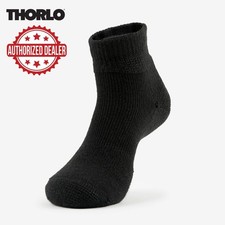 1 PAIR: THORLO MAXIMUM CUSHION "ANKLE" TENNIS SOCKS BLACK SIZE MEDIUM. TMX11